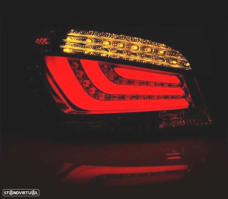 FAROLINS TRASEIROS LIGHTBAR LED BMW E60 03-07 VERMELHO BRANCO ESCURECIDOS 4 PORTAS - 2
