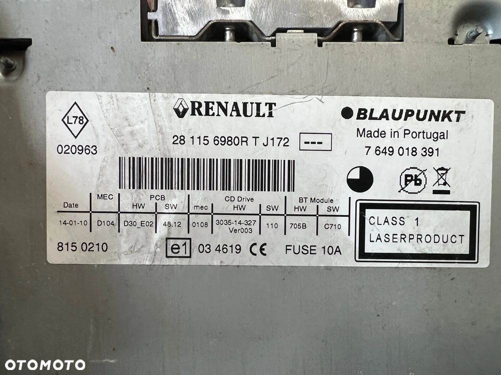 RADIO NAVI RENAULT LAGUNA III 281156980R - 4