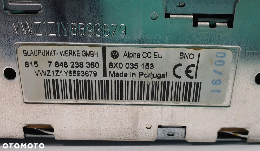 RADIO KASETA BLAUPUNKT VW GOLF IV 6X0035153 - 5