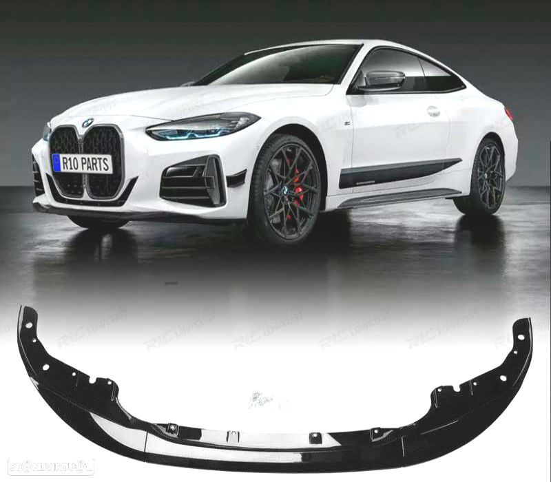 SPOILER LIP FRONTAL BMW G22 20- LOOK M PERFORMANCE PRETO BRILHANTE - 1