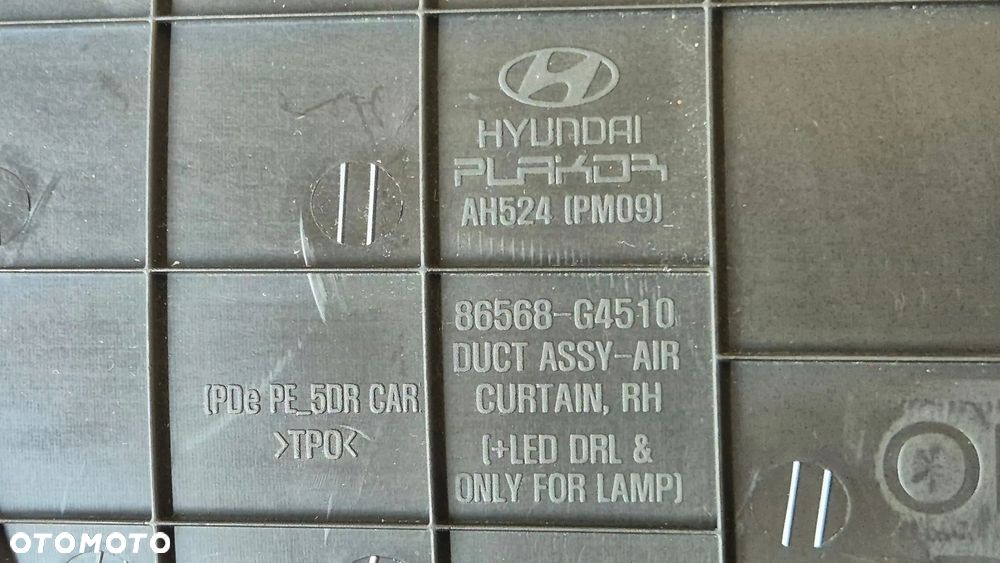 Kierownica powietrza Wlot Kanał PRAWA Hyundai i30 III 2020- OE 86568-G4510 - 11