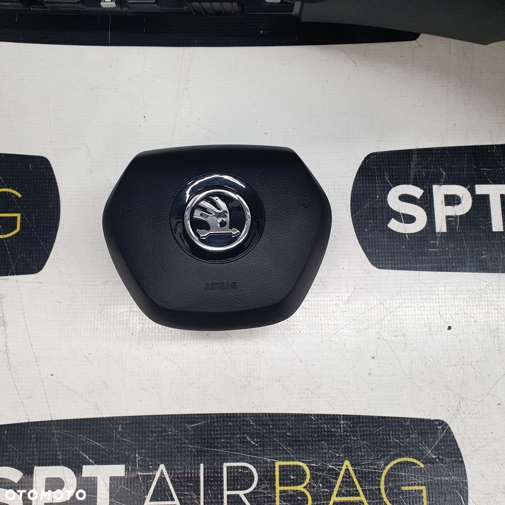 SKODA SUPERB IV 4 DESKA KONSOLA GUMA HEAD UP KOKPIT PULPIT PODUSZKI AIRBAG AIR BAG PASY KURTYNY KIT SET - 5