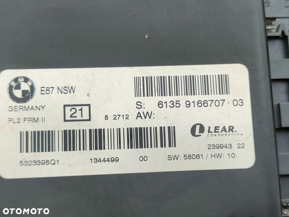 BMW E87 E81 Moduł świateł 9166707 - 2