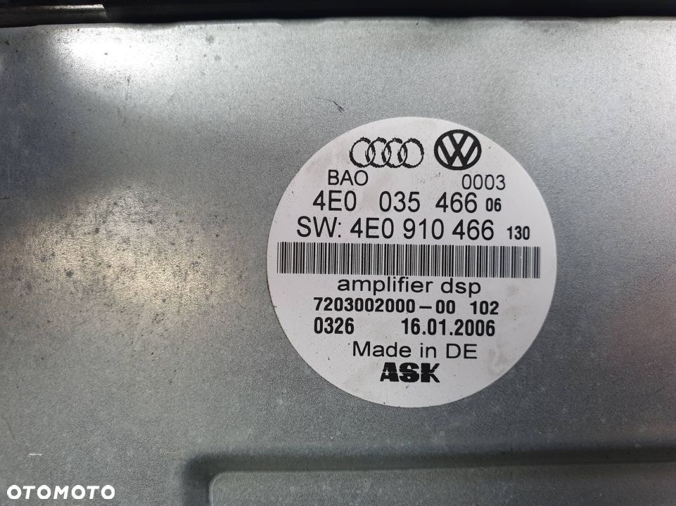 WZMACNIACZ AUDI A8 D3 W12 4E0035466 - 2