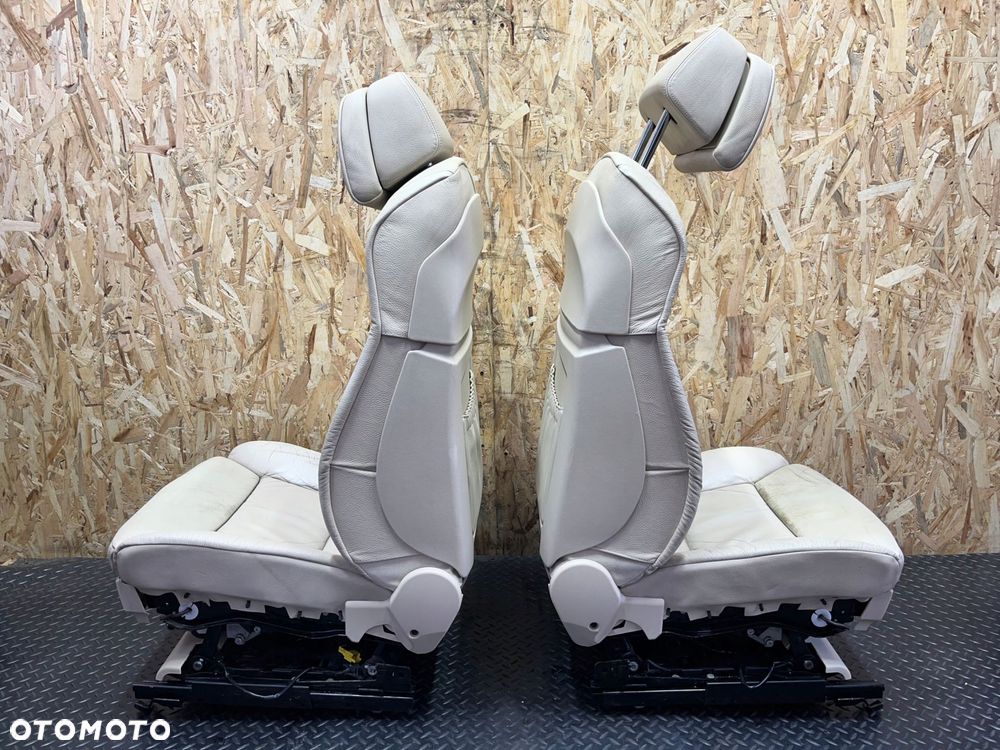 fotele grzane kanapa tapicerka kremowa skÓra europa bmw e60 2008 komplet - 14