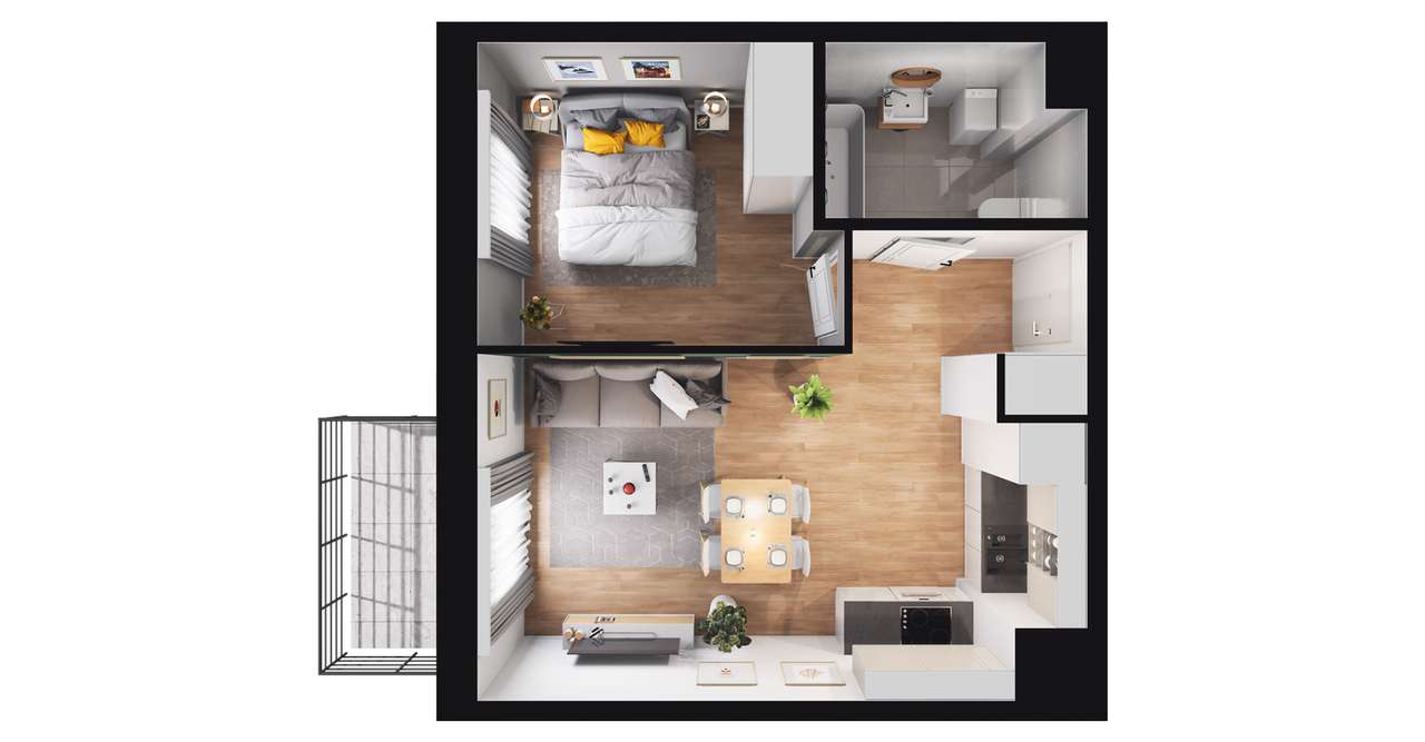 2-pokojowe mieszkanie 36m2 + balkon Bez Prowizji - Pełny obrazek: 2/23