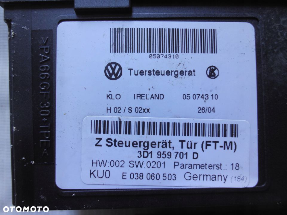 SILNICZEK SZYBY LEWY PRZÓD 3D1959701D PHAETON - 2