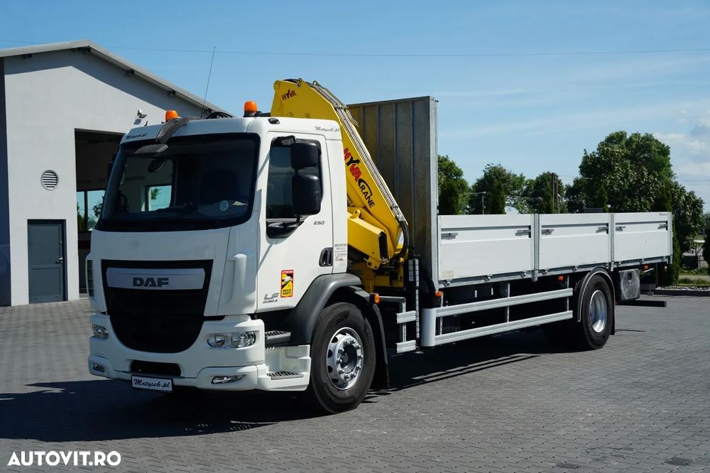 DAF LF 250 / 4X2 / LIVRARE - 7.3 + HDS HYVA HB 150X -E3 / RADIOCOMANDĂ / ROTATOARE / MAX. CAPACITATE DE RIDICARE: 5200 KG / EURO 6 - 10