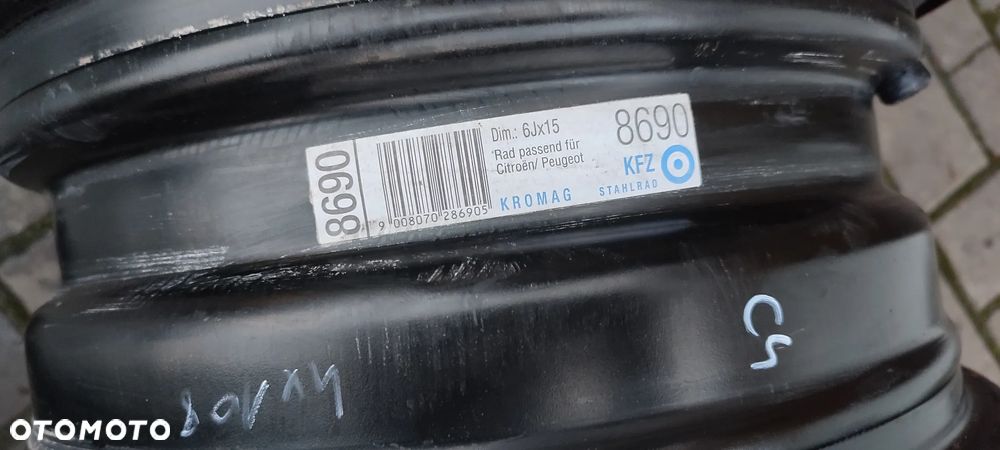 FELGI STALOWE 4x108 6Jx15 CALI ET27 CITROEN PEUGEOT KOMPLET 4 SZTUKI - 10