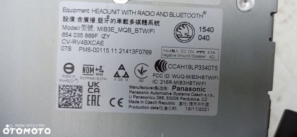 SCALA KAMIQ WYŚWIETLACZ RADIO MIB3 654035869F - 11