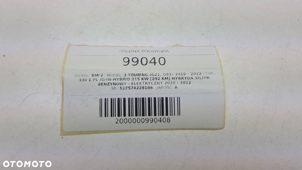 OSŁONA PODWOZIA PRAWA BMW G21 EU 74228186 - 5