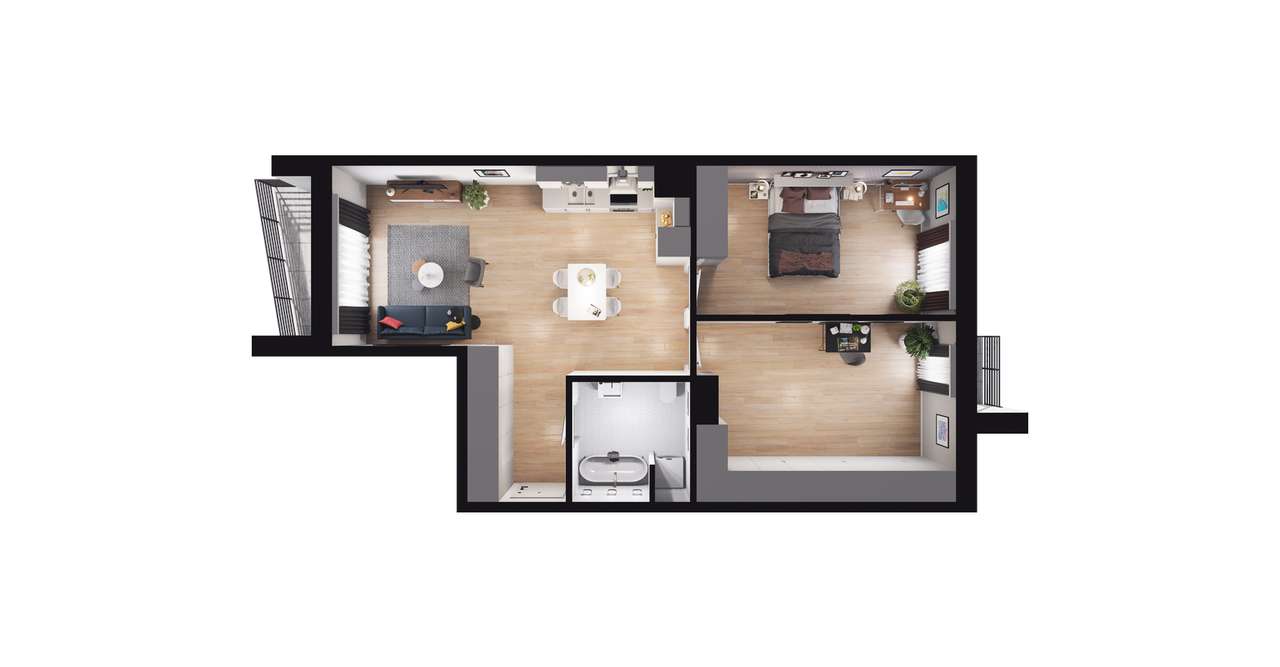 2-pokojowe mieszkanie 67m2 + balkon Bezpośrednio - Pełny obrazek: 2/9