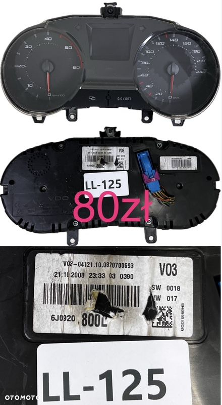 Tania wysyłka 10 zł Licznik Zegary Seat Ibiza IV 08-14r 6P0920730 6J0920802H 800L 804L 801A 800K 806L 803H - 4