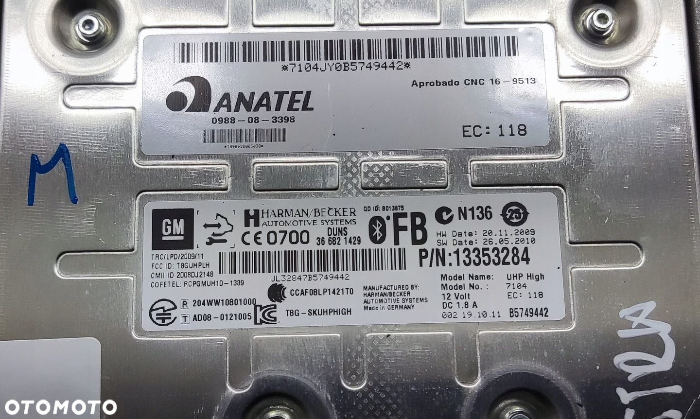 MODUŁ STEROWNIK BLUETOOTH OPEL ASTRA J IV 13353284 2012-2015 LIFT - 4