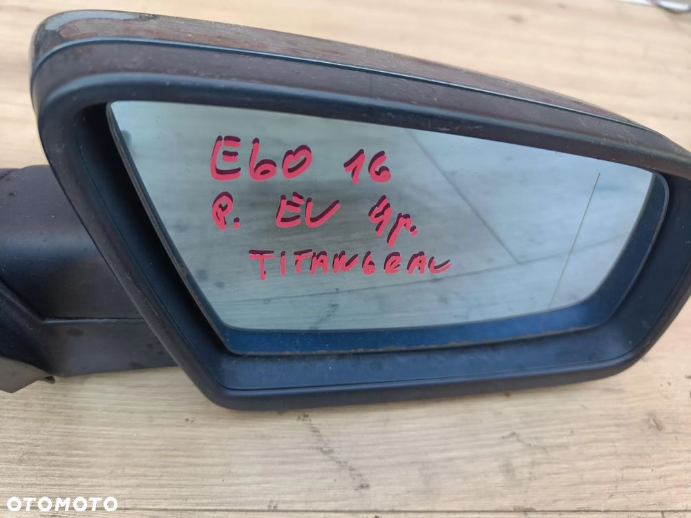 BMW E60 E61 LUSTERKO PRAWE TITANGRAU 4 PINY EU - 8