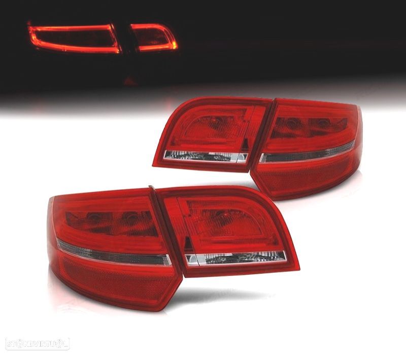 FAROLINS TRASEIROS LED LIGHT BAR PARA AUDI A3 SPORTBACK VERMELHO BRANCO - 1