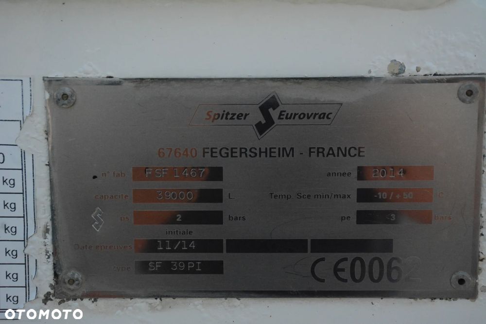 Spitzer SF 39 PI / 2014r / Cementonaczepa / 39000l / 4,660t / Osie SAF / Super stan - 15