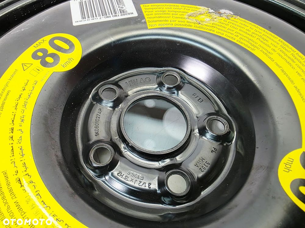 KOŁO DOJAZDOWE AUDI A3 8V VOLKSWAGEN SEAT SKODA 1K0601027AP R18 - 4