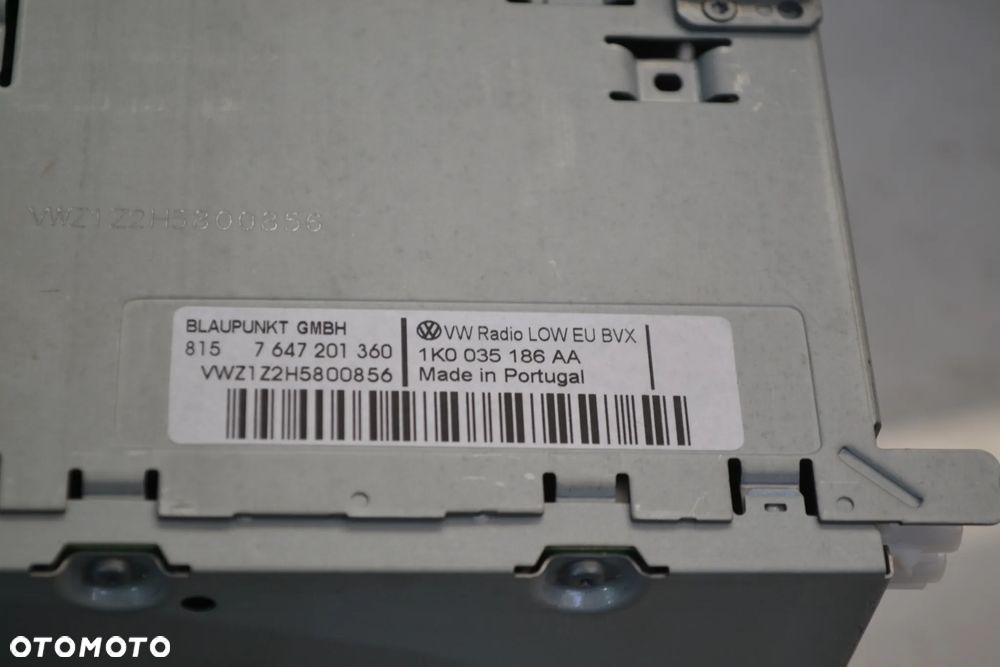VW POLO 6R GOLF V VI PLUS PASSAT B6 B7 TIGUAN CADDY RADIO SAMOCHODOWE FABRYCZNE 1K0035186AA KOD - 4