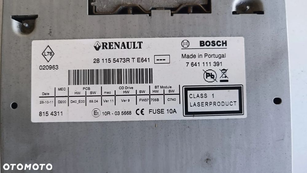 Radio Renault Clio III LIFT gratis Kod 281155473R 7641111391 - 4