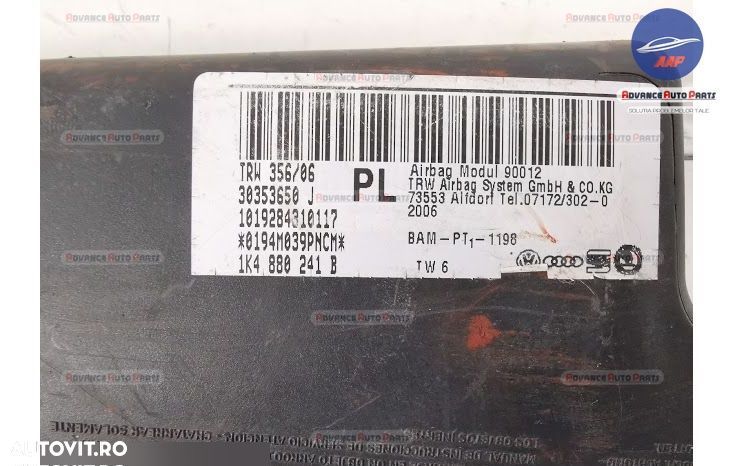 Airbag Scaun Stanga originala Skoda  Octavia  2 2004 2005 2006 2007 20 - 3