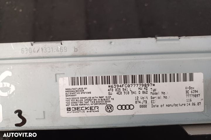 Modul control radio 4F0035541L 4E0910541Q 4F0035541L 4E0910541Q Audi - 5