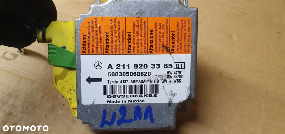 Moduł Sensor Airbag Poduszek Mercedes E Klasa W211 A2118203385 - 5