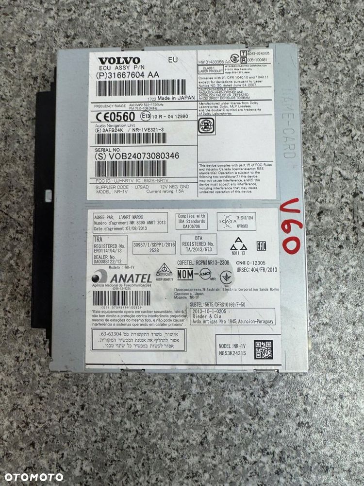 radio nawigacja volvo v60 s60 ii 2013-2018 31667604 - 9