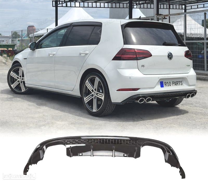 DIFUSOR VOLKSWAGEN VW GOLF 7.5 17-20 LOOK R PRETO - 1