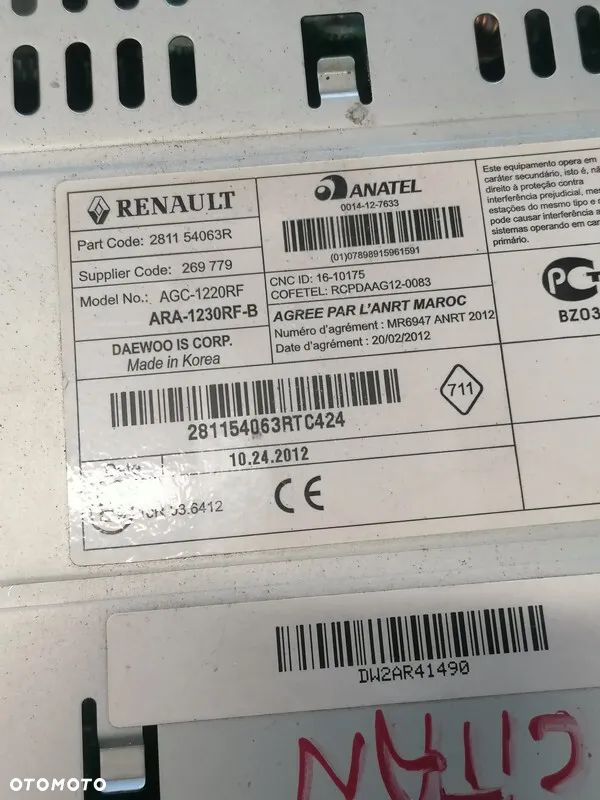 MERCEDES CITAN W415 13r - RADIO 281154063R - 2