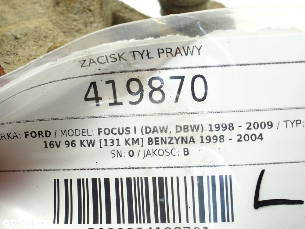 ZACISK TYŁ PRAWY - 49.00 PLN - FORD FOCUS I (DAW, DBW) 1998 - 2009 2.0 16V 96 kW [131 KM] benzyna - 4