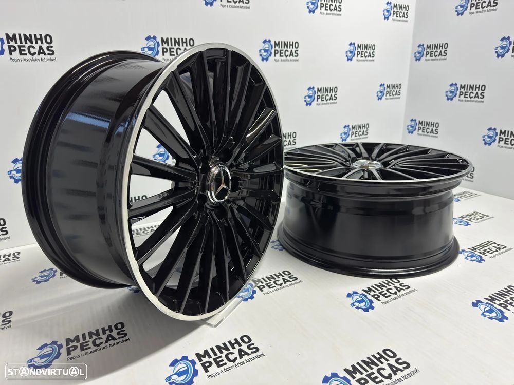 Jantes look Mercedes (W206) AMG em 17 (5x112) preto brilho aro polido - 5