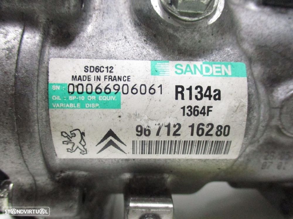COMPRESSOR AR CONDICIONADO PEUGEOT 207 2010 -9671216280 - 5