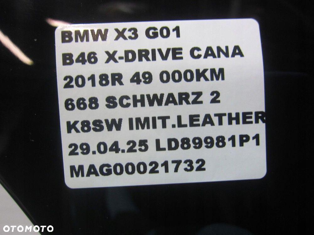BMW X3 G01 BŁOTNIK PRAWY PRZEDNI PRZÓD 668 SCHWARZ 2 41007930974 CZARNY - 14