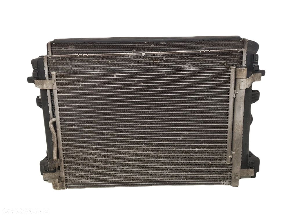 KOMPLET CHŁODNIC WODY KLIMAYZACJI OBUDOWA WENTYLATORA VW AUDI A3 GOLF 7 VII PASSAT B8 5Q0121251GL - 2