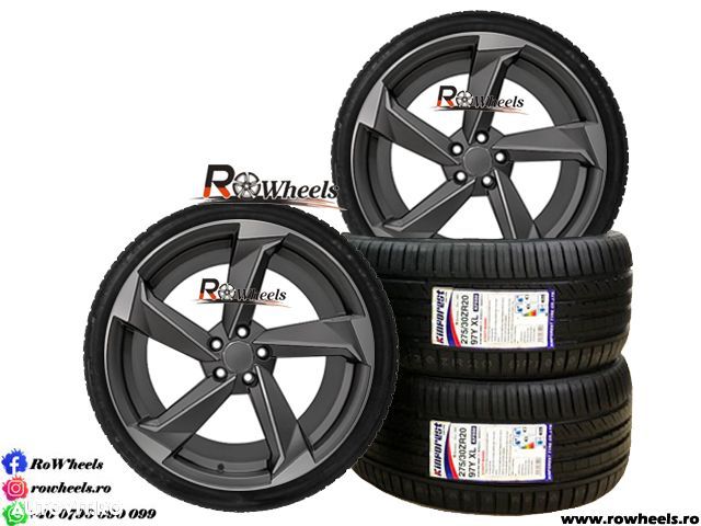 Jante AUDI 20 R20 Model RS Rotor Gri A4 A5 A6 A7 A8 Q3 Q5 Q8 S-RS 2021 anvelope vara - 1