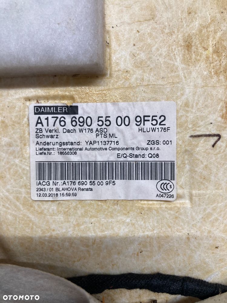 MERCEDES A KLASA A1766905500 PODSUFITKA CZARNA - 3