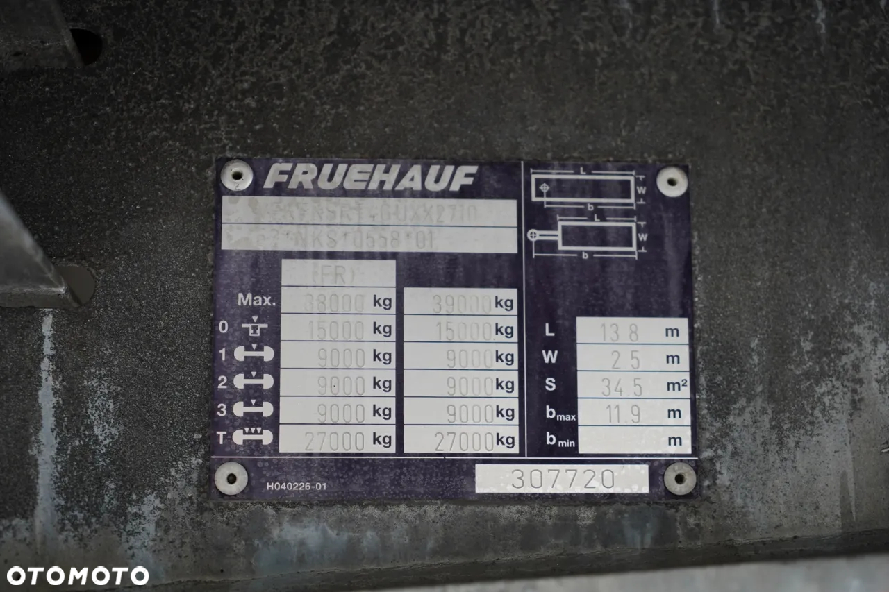 Fruehauf / KONTENER / WINDA DHOLLANDIA / MOCNA PODŁOGA / ROLETA / OŚ PODNOSZONA / SPROWADZONY - 23