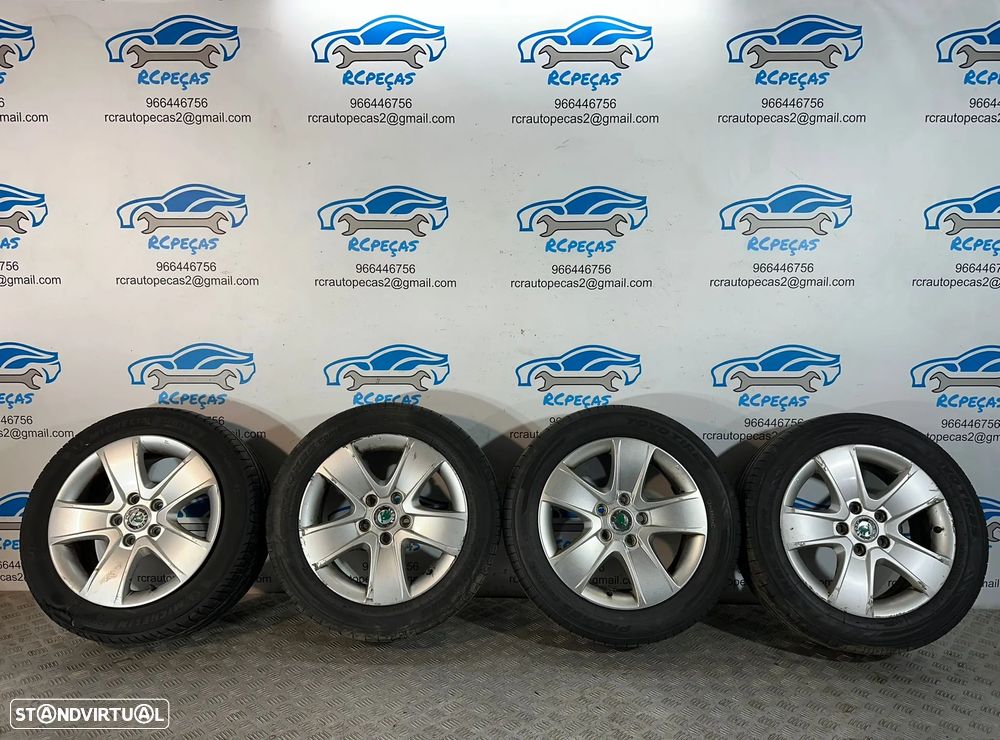 .Conjunto Jantes 16 Originais Skoda Octavia 6.5J ET50 5x112 1Z0601025T - 2