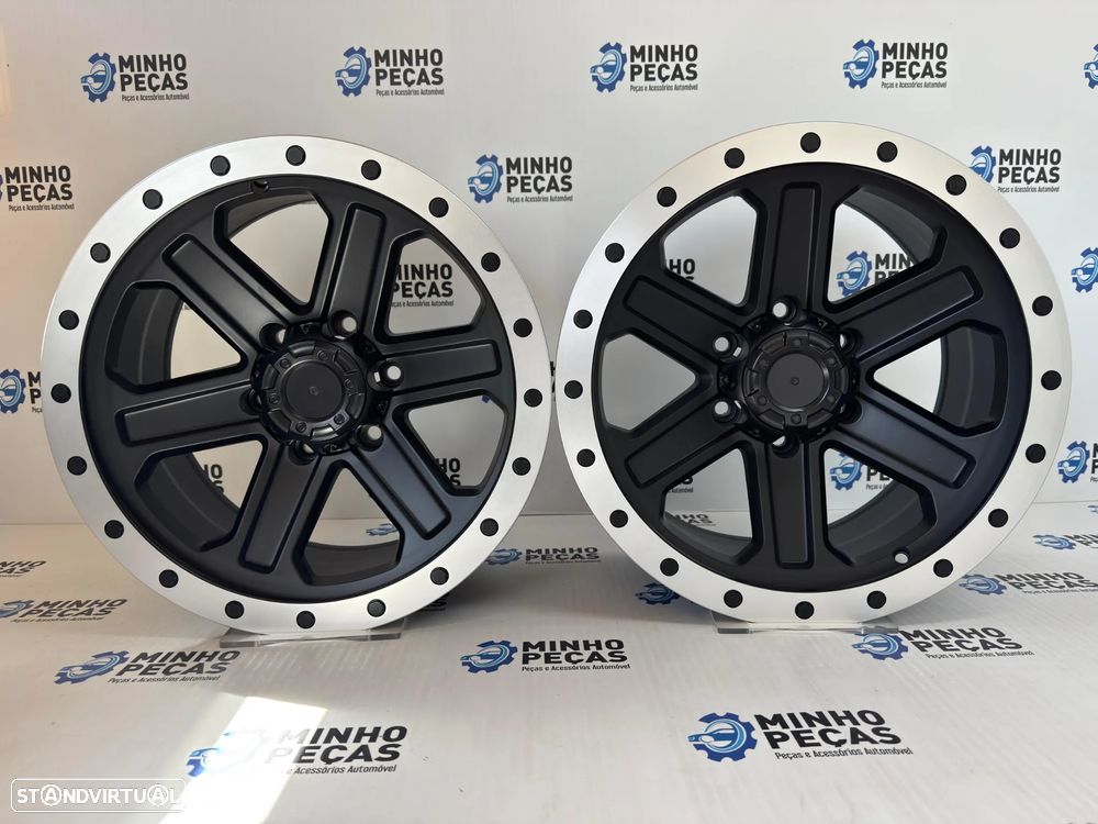 Jantes Fuel Look 4x4 em 17 (6x139.7) Preto Matt e Aba Polido - 1