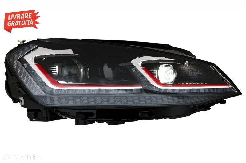 Faruri LED Bi-xenon Look VW Golf 7 VII (2012-2017) Facelift G7.5 GTI Design cu Sem- livrare gratuita - 11