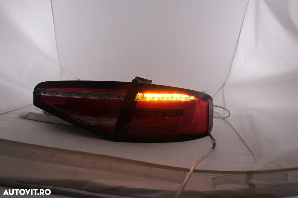 Stopuri Full LED compatibil cu Audi A4 B8 Sedan (2012-2015) Rosu Semnal Dinamic - 5