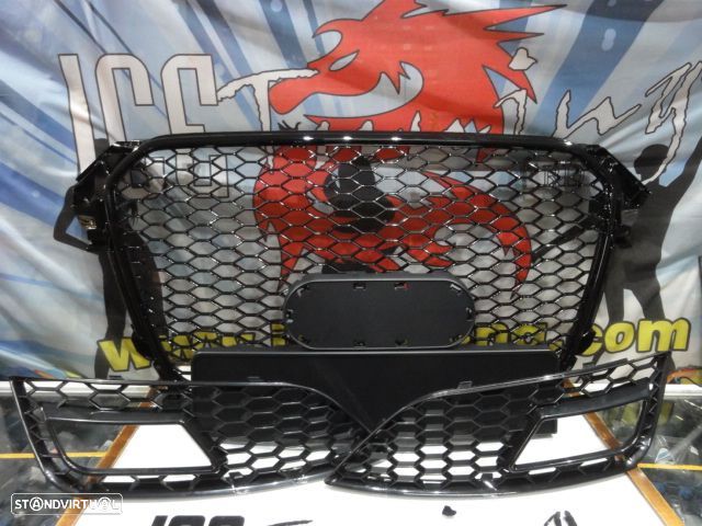 Grelha frontal + grelhas faróis nevoeiro Audi A4 B8 11-15 RS LOOK preto brilhante +suporte símbolo - 8