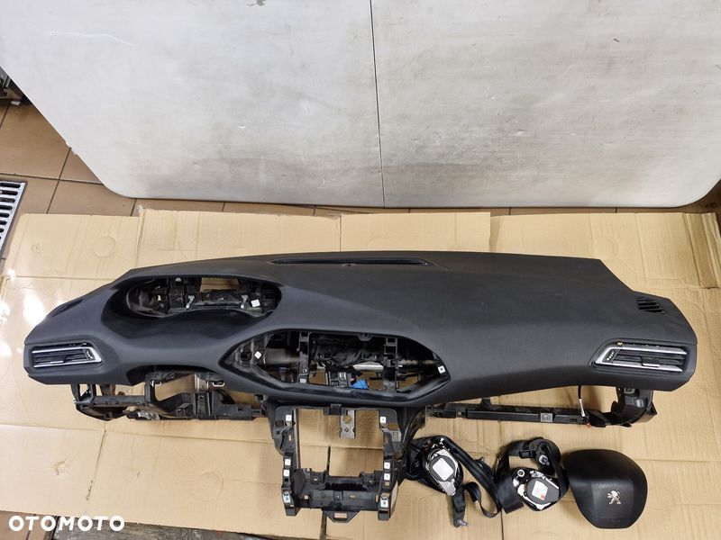 PEUGEOT 308 2 II T9 DESKA ROZDZIELCZA PASY PODUSZKI POWIETRZNE AIRBAG KOMPLET - 1