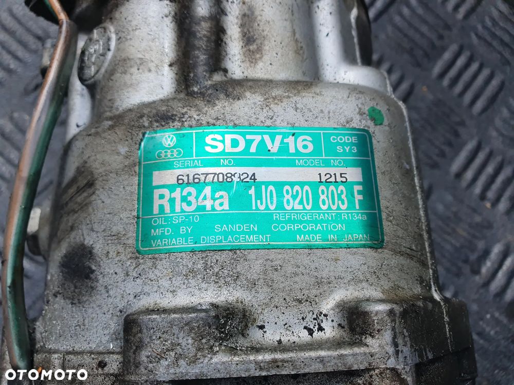 VW AUDI SEAT SKODA 1.9TDI KOMPRESOR SPRĘŻARKA KLIMATYZACJI 1J0820803F SD7V16 SANDEN ORYGINAŁ GOLF IV AUDI A3 LEON I TOLEDO II OCTAVIA I POSIADAM 2SZT - 2
