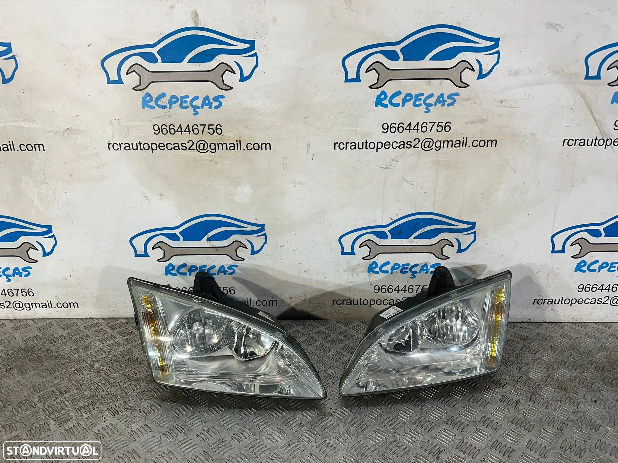 .Conjunto Otica Farois Frente Frontal Esquerda Direita Ford Focus 2 Mk2 Fase 1 4M51-13099-BD 4M51-13W030-BE 2004 – 2007 - 1