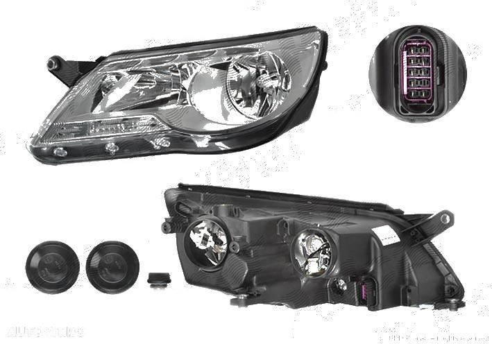 Far VW Tiguan (5N) 09.2007-04.2011 TYC partea Stanga, tip bec H7+H7 - 1