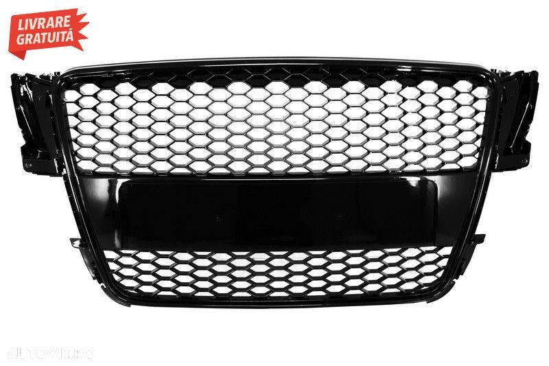 Grila Centrala Audi A5 8T (2007-2011) RS Design Negru Lucios - 1