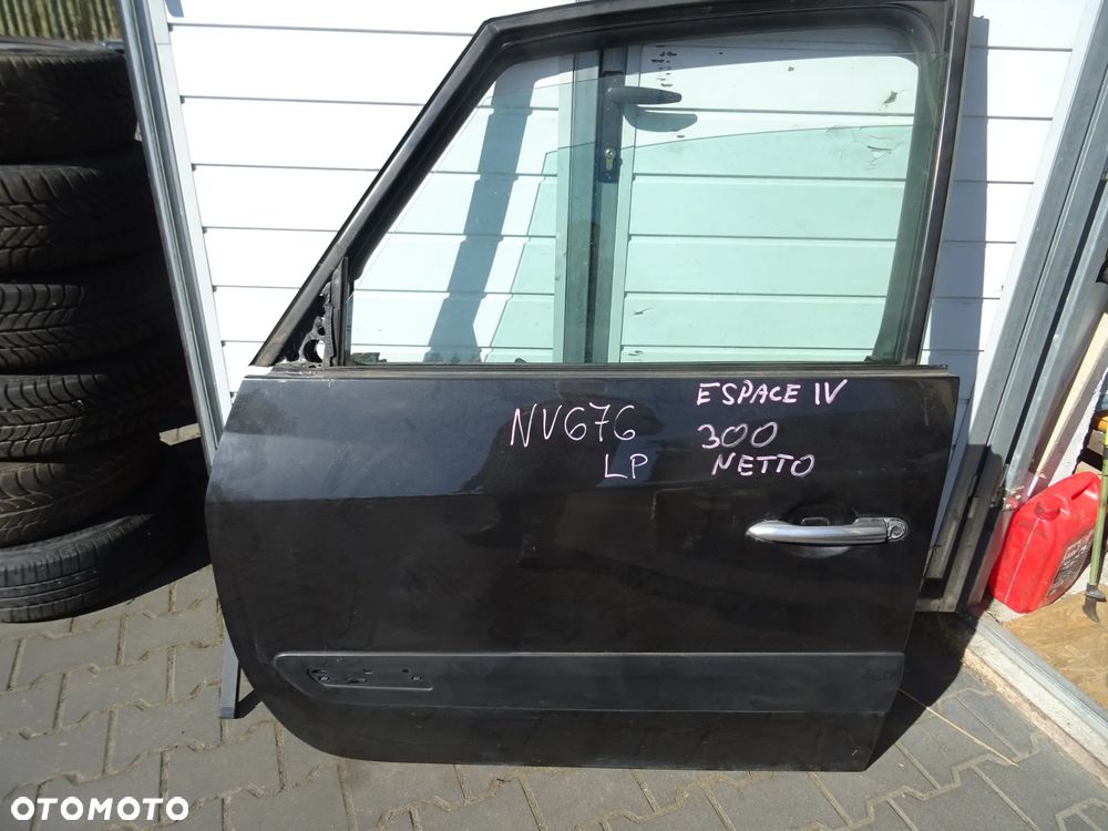 RENAULT ESPACE IV DRZWI LEWE CZARNE NV676 SZYBA PODNOSNIK ZAMEK KLAMKA CZESCI PYTAC - 1
