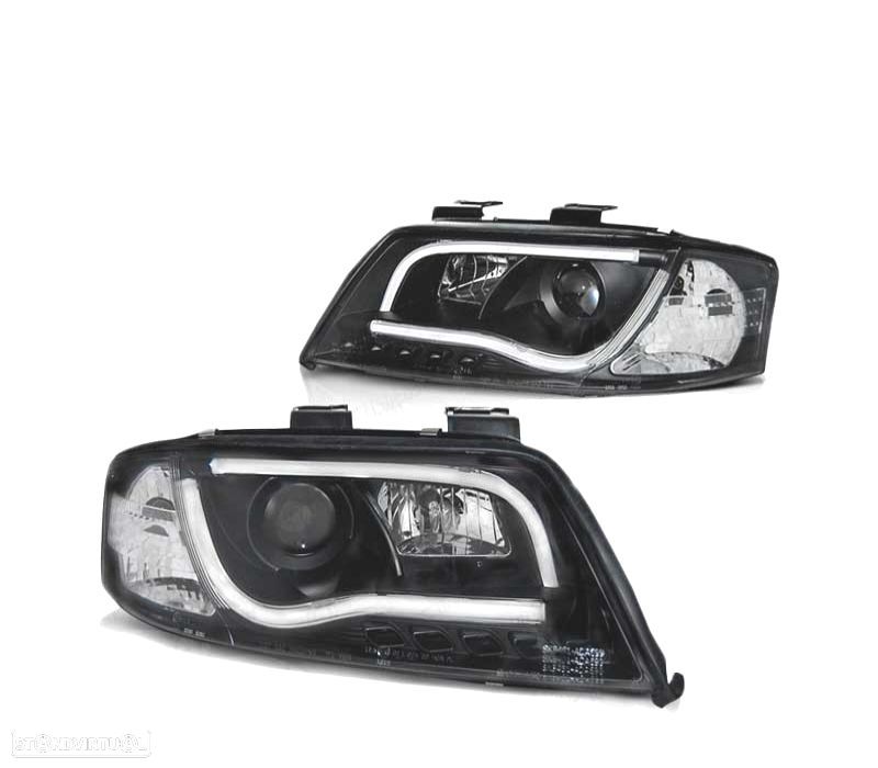 FARÓIS LED PARA AUDI A6 97-01 TRU DRL PRETO - 1